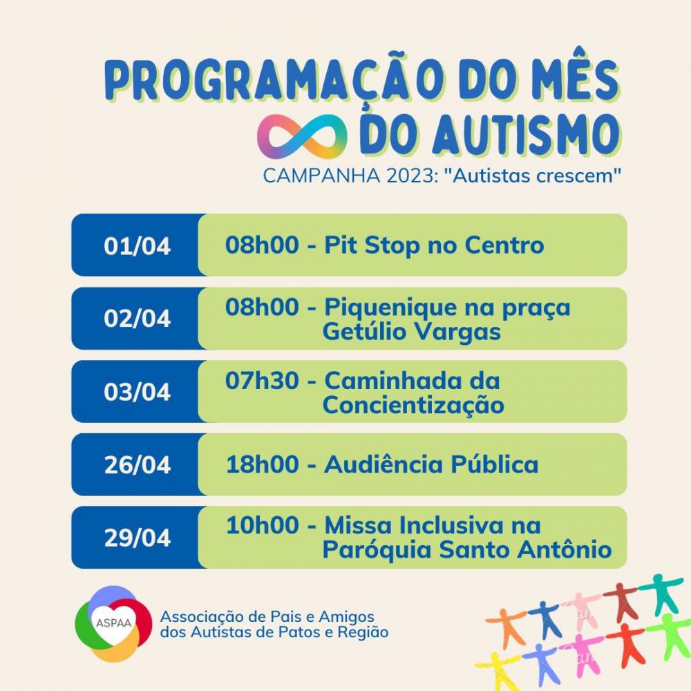 ASPAA realizará Campanha de Conscientização do Autismo 2023 . Confira a programação! 