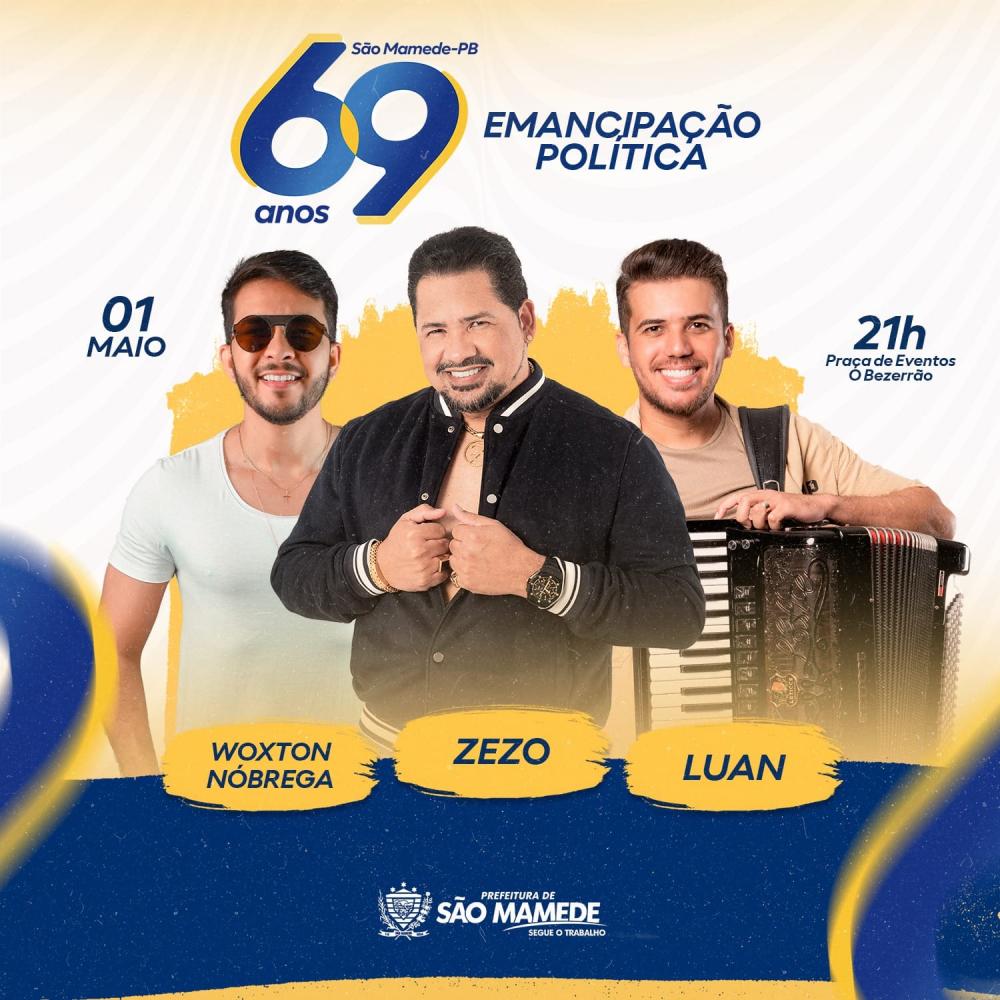 Prefeito Drº Jefferson anuncia programação da festa pelos 69 anos de emancipação política de São Mamede 