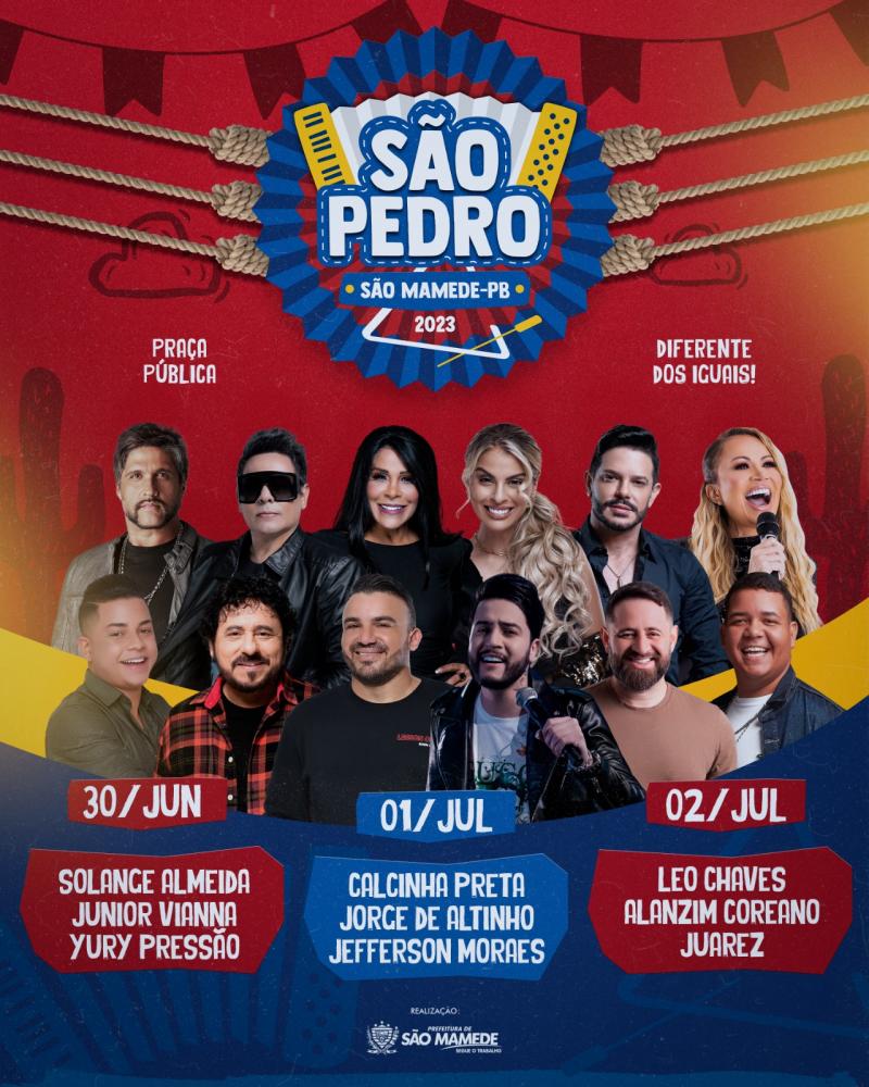 Prefeito Umberto Jefferson anuncia programação do São Pedro de São Mamede 2023. Confira a programação! 