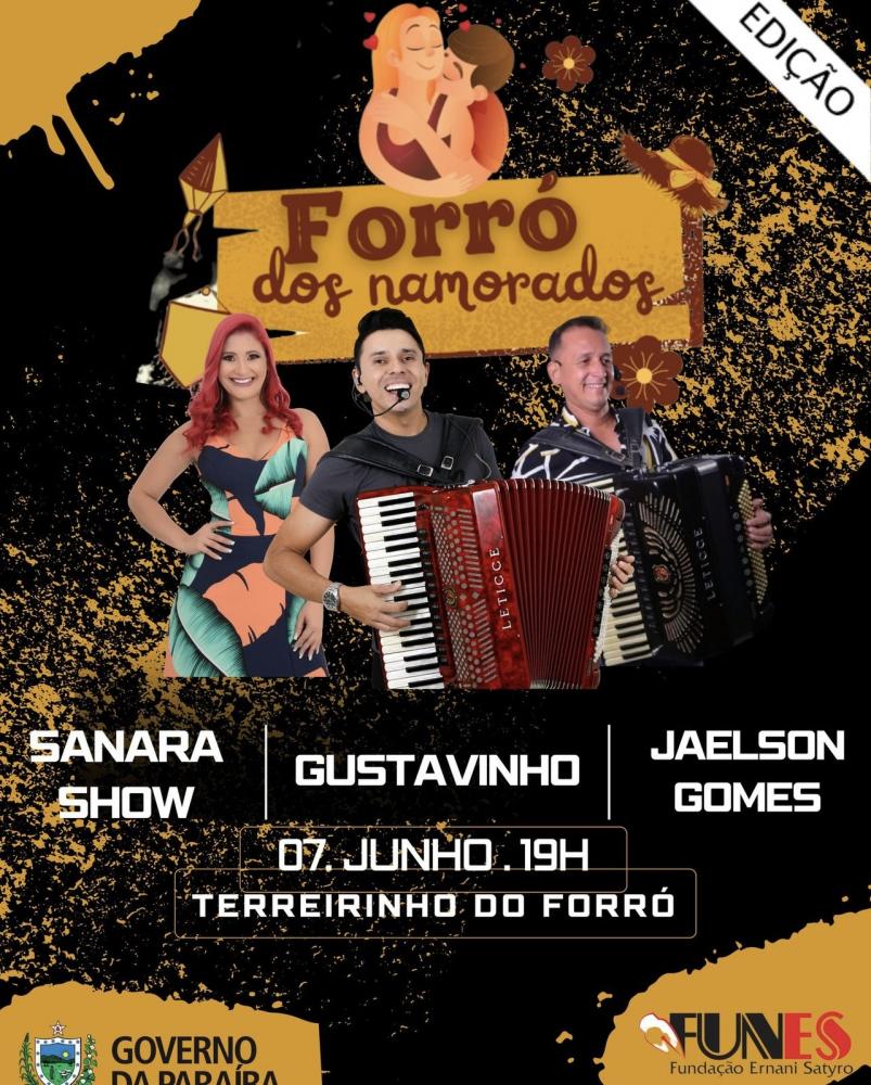 FUNES realizará 3ª edição do “Forró dos Namorados” com shows de Sanara Show, Joelson Gomes e Gustavinho 