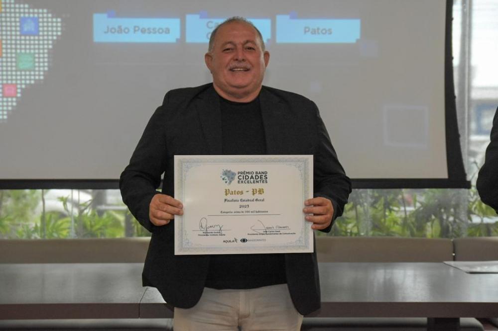 Por três anos consecutivos, Patos recebe prêmio ‘Band Cidades Excelentes’