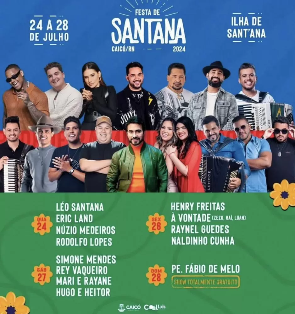 Simone Mendes, Leo Santana, Henry Freitas, Raí, Zezo e Luan na Festa de Sant’Ana de Caicó. Confira! 