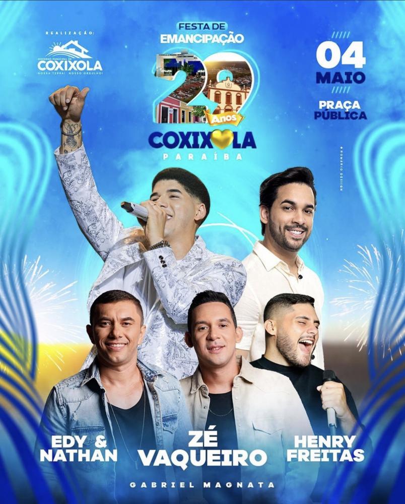 Zé Vaqueiro é atração principal da Festa dos 29 anos de emancipação política de Coxixola-PB